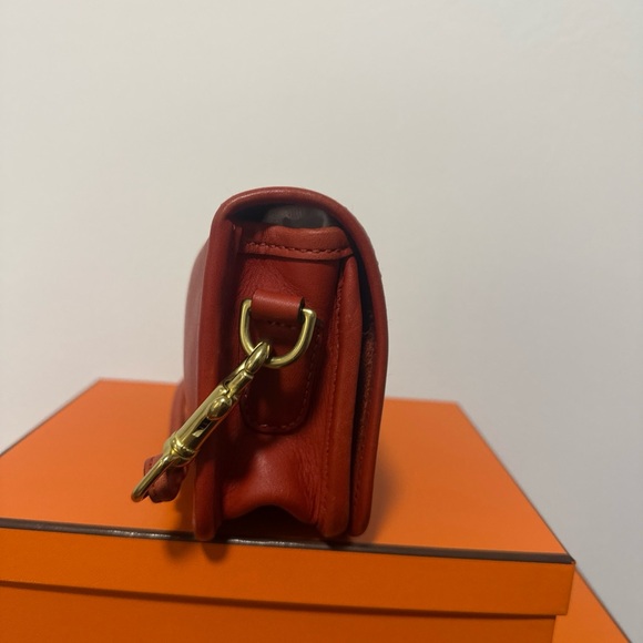 Coach Red Leather Wristlet with Gold Accent - Picture 2 of 5